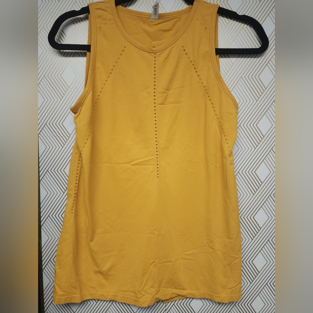 Athleta size small tank breezy back yellow/mustard color